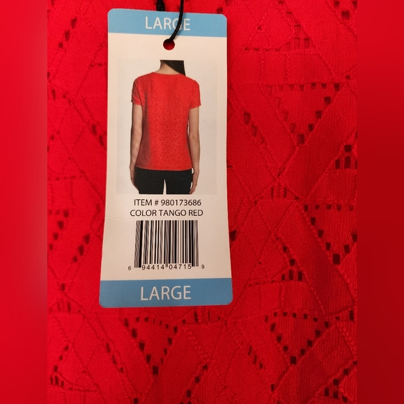 NEW Marc New York Short Sleeve Blouse Size L - Picture 4 of 7